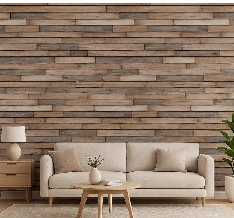 Rustik 3d trä fondtapet vardagsrum - Tenstickers