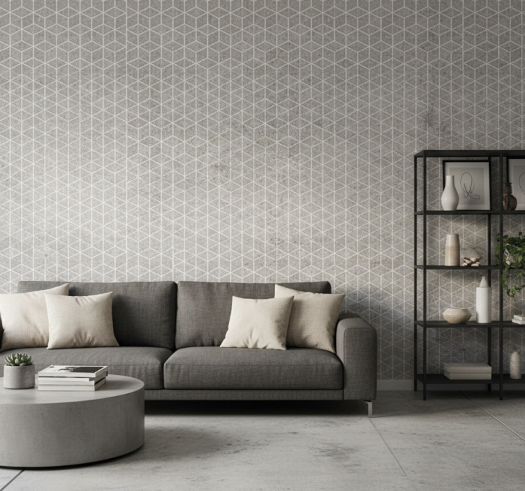 Rustik tapet geometrisk cement industriell dekor - Tenstickers