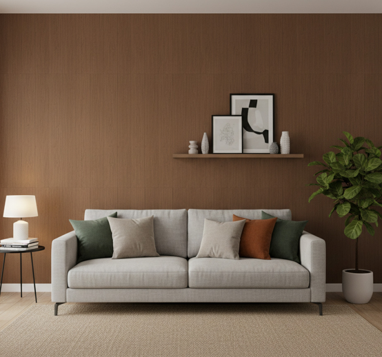 Rustik tapet i mörkbrun trälook - Tenstickers