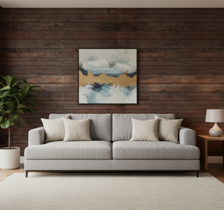 Rustik tapet i träpaneler - Tenstickers