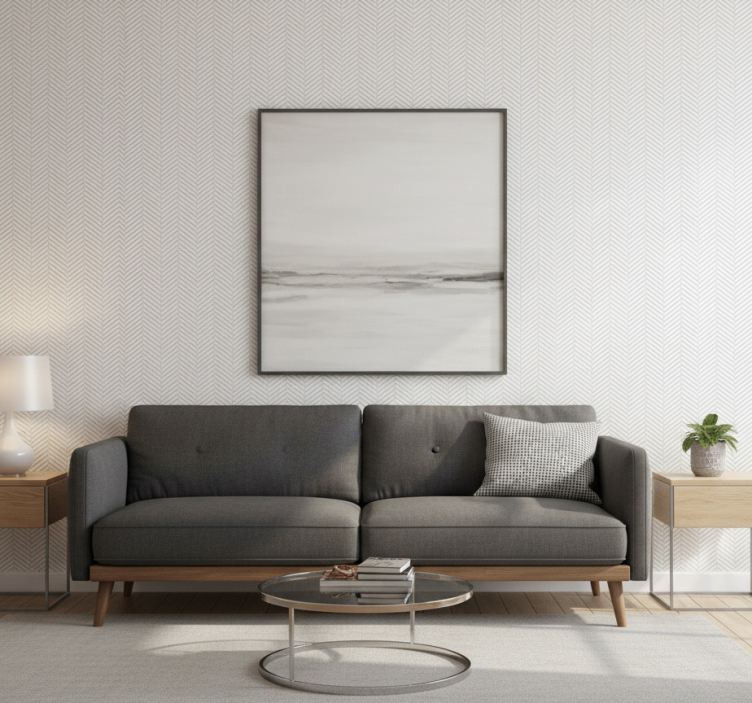 Rustik tapet med grå linjer - Tenstickers