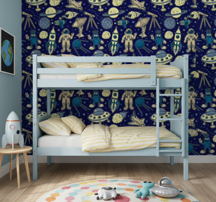 Rymdkaraktärer barn tapet - Tenstickers