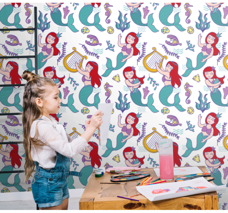 Sjöjungfru ariel leende barn tapet - Tenstickers