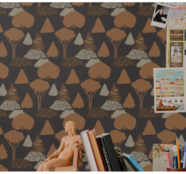 Skog siluett tapet natur - Tenstickers