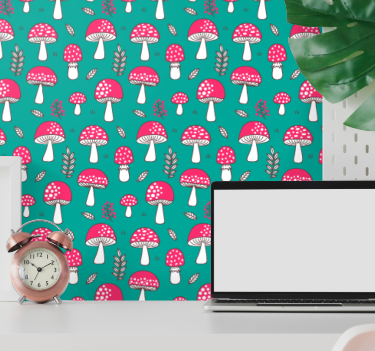 Skogssvamp mönster tapet natur - Tenstickers