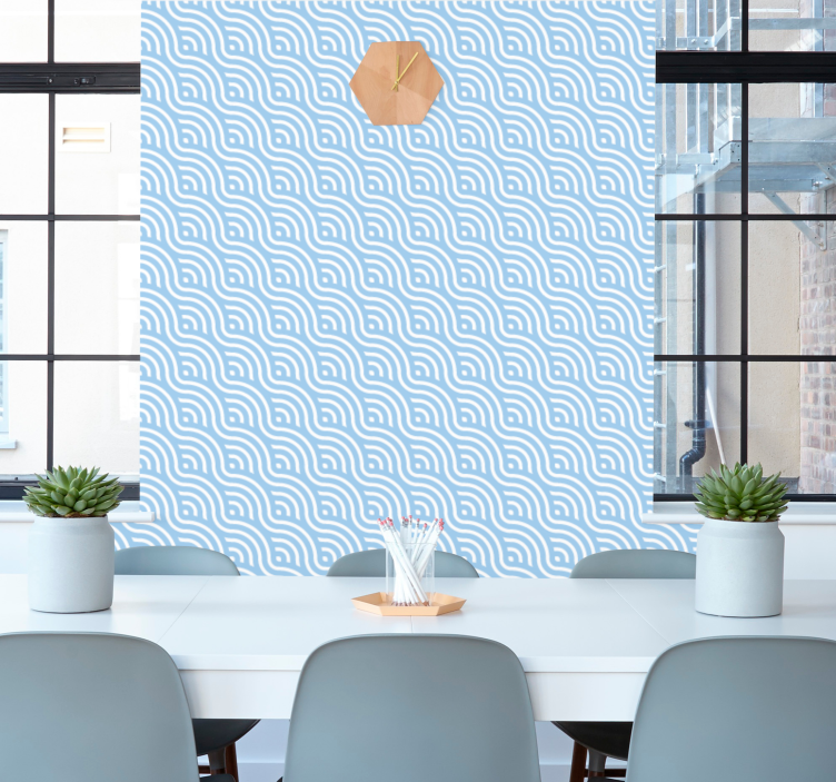 Små blå vågor modern tapet - Tenstickers