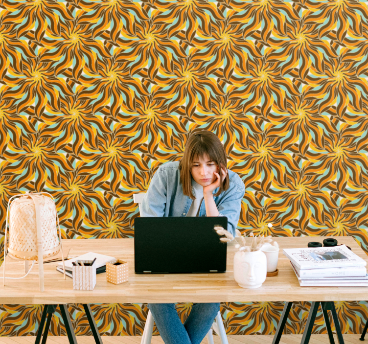 Sol och moln 70-tal vintage tapeter - Tenstickers