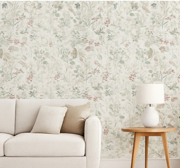 Sommarängsstig fondtapet vardagsrum - Tenstickers