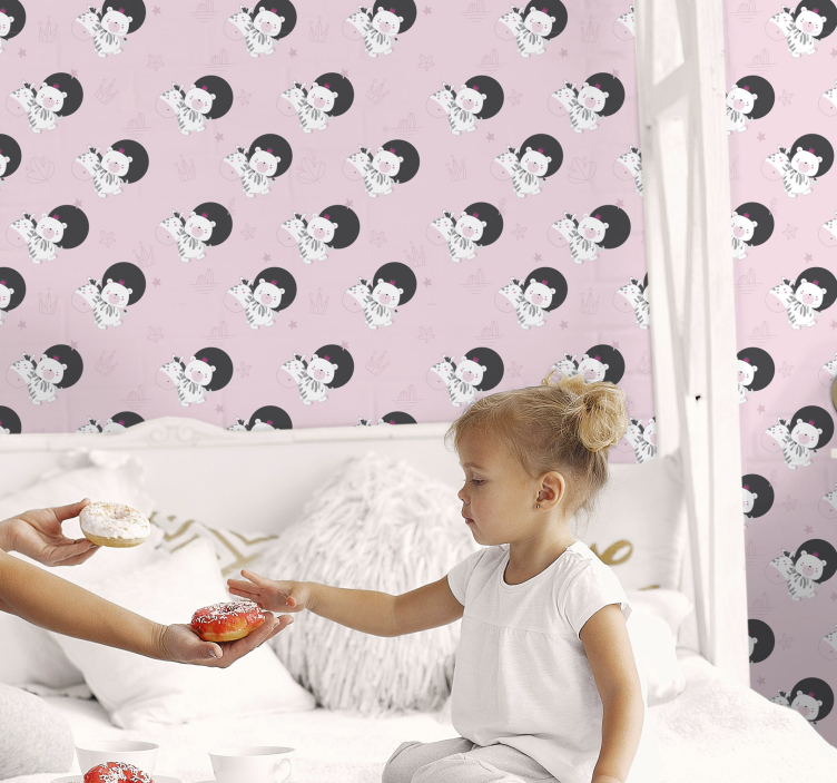 Baby zebra motiv barn tapet - Tenstickers