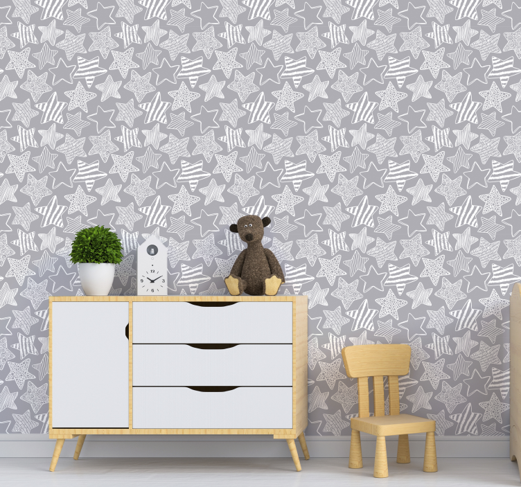 Stjärna tapet vit stjärna - Tenstickers