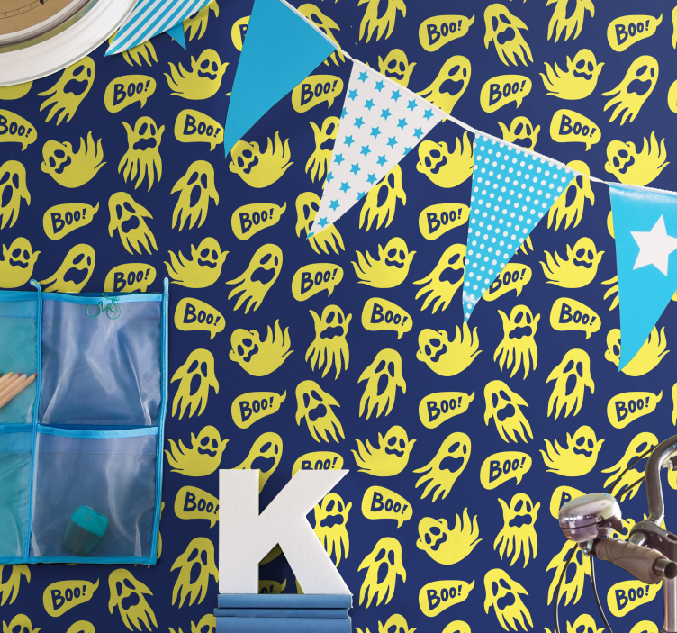 Spöklika mönster Tapet halloween - Tenstickers