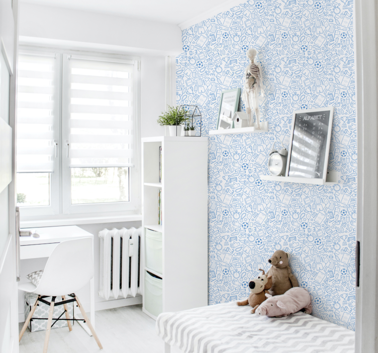 Sport doodle mönster Bebis tapet - Tenstickers