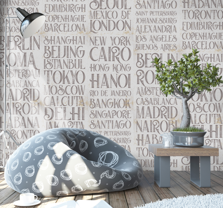 Städer i världen bokstäver tapet - Tenstickers