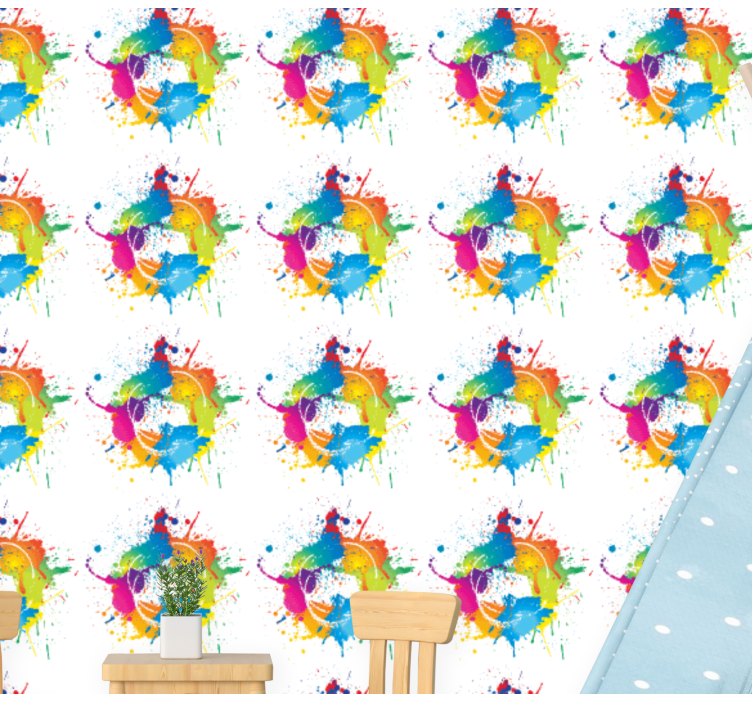 Stänkfärgseffekt Tapet konst - Tenstickers