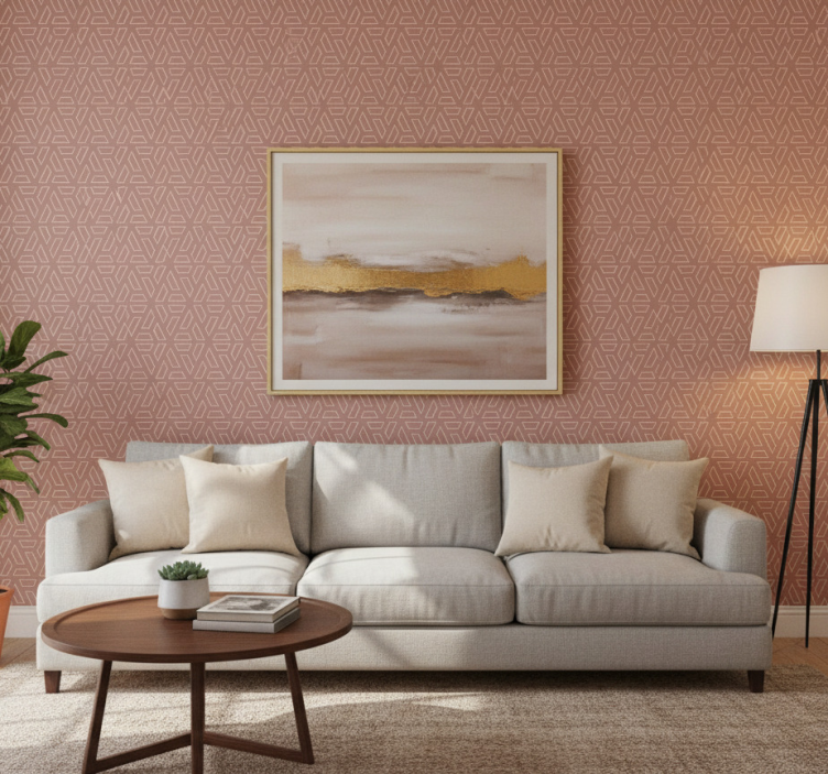 Stiligt brunt element tapet geometriska former - Tenstickers