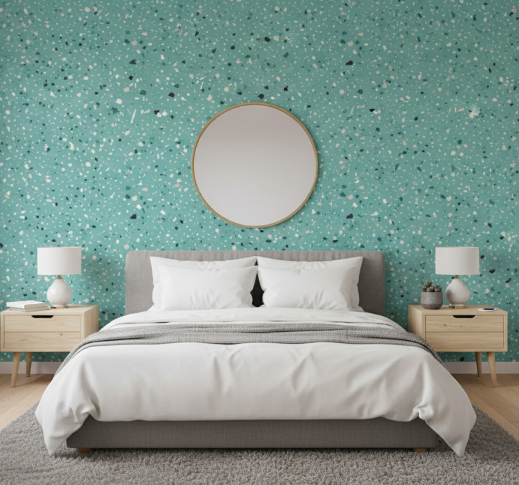 Tapet andra texturer aquamarinte terrazzo - Tenstickers