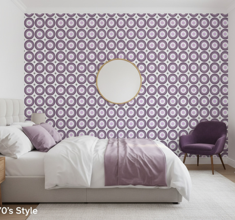 Tapet andra texturer lilac 70-talsstil - Tenstickers