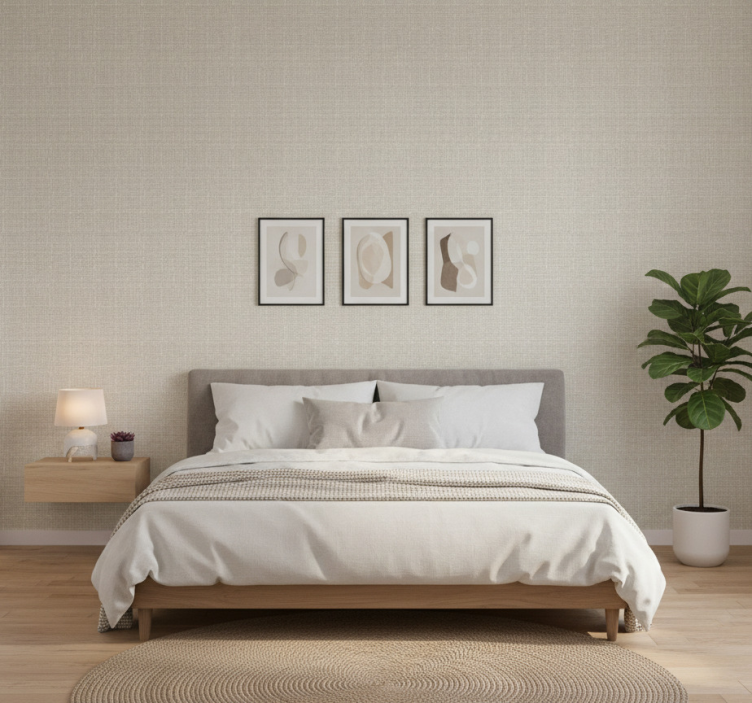 Tapet andra texturer ljusbrun lintextur - Tenstickers