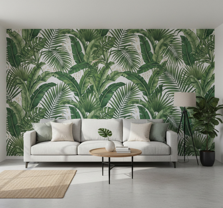 Tapet blad relax palm leaves - Tenstickers
