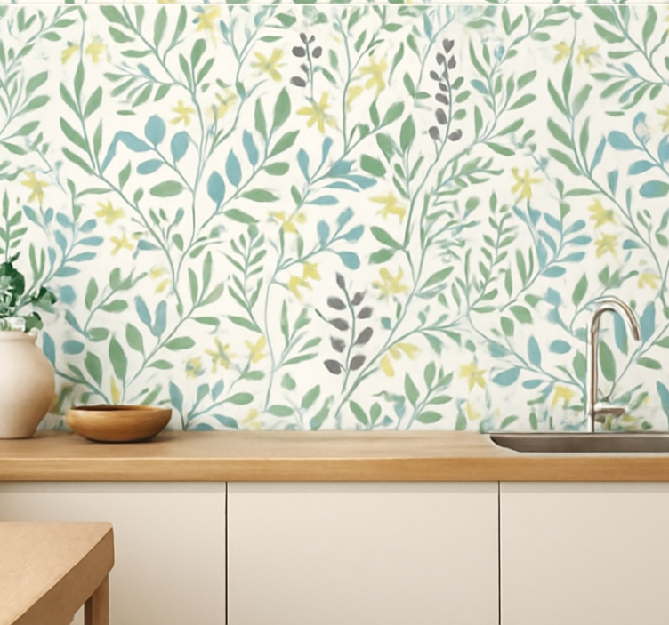 Tapet blad vilda ängsstjälkar - Tenstickers