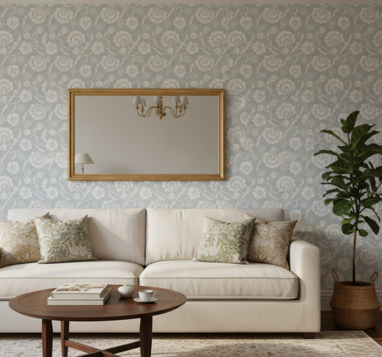 Tapet blommig "granny chic" blommönster - Tenstickers