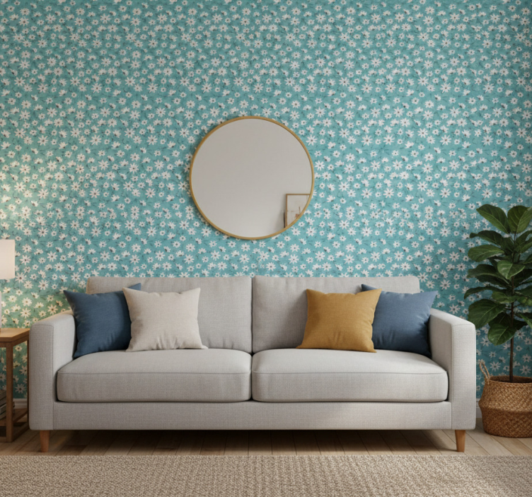 Tapet blommig mormors stil blommor - Tenstickers