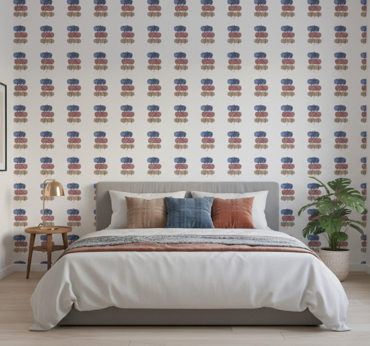 Tapet blommor geometrisk kvinnodesign - Tenstickers