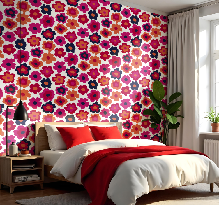 Tapet blommor röda vallmo - Tenstickers