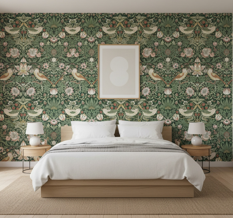 Tapet fåglar i morris stil - Tenstickers