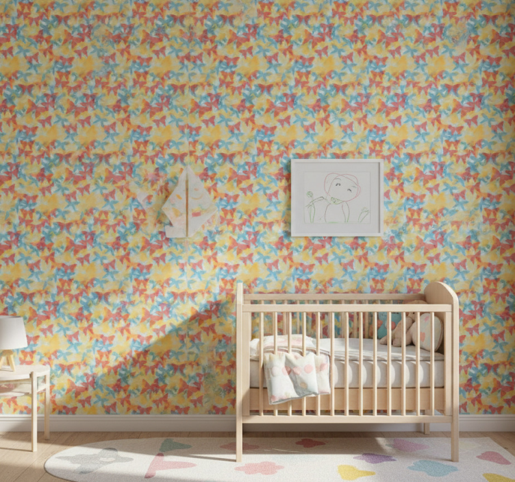 Tapet fjärilar i flera färger - Tenstickers