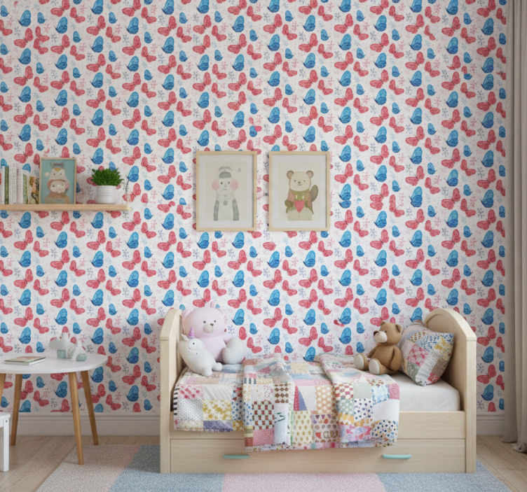 Tapet fjärilar med grenar - Tenstickers