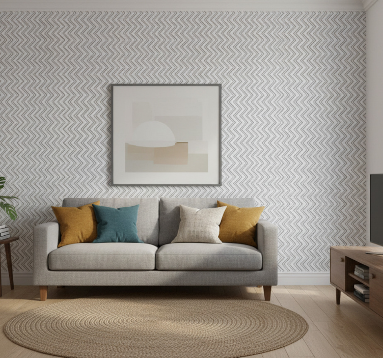 Tapet geometriska former chevronmönster - Tenstickers