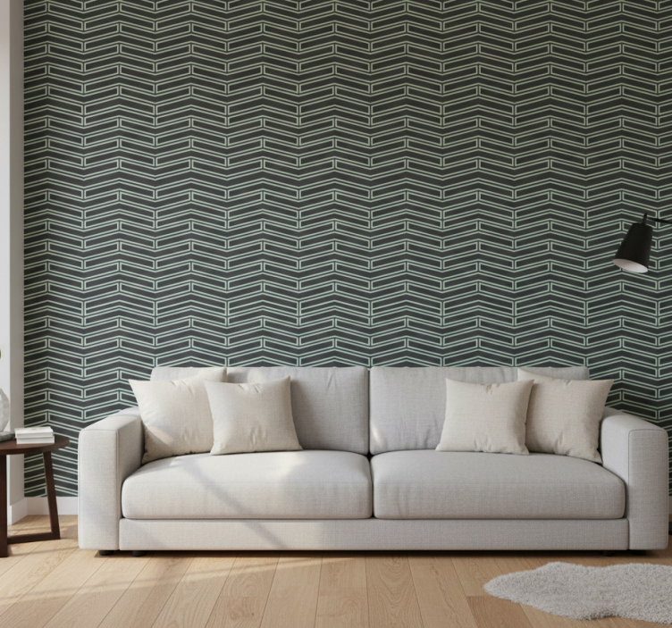 Tapet geometriska former chevronränder - Tenstickers