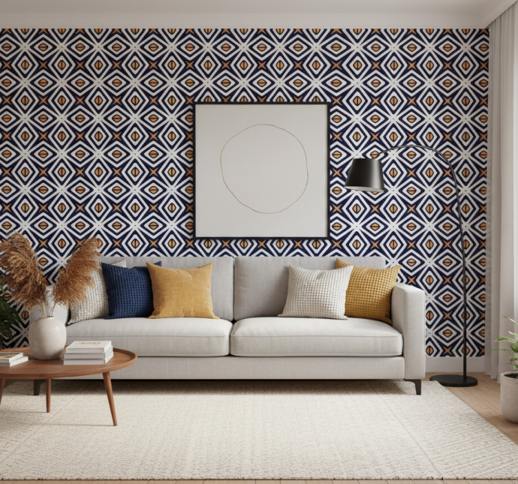 Tapet geometriska former diamantmönster - Tenstickers