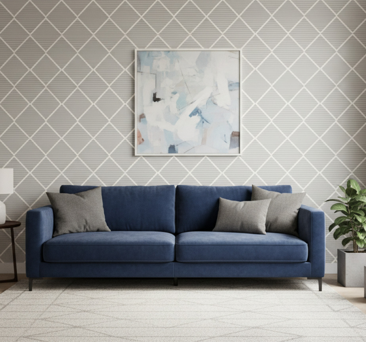 Tapet geometriska former diamantmönster grå - Tenstickers