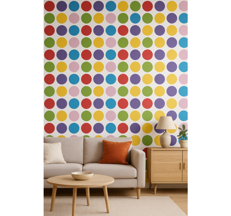 Tapet geometriska former enkla färgade cirklar - Tenstickers
