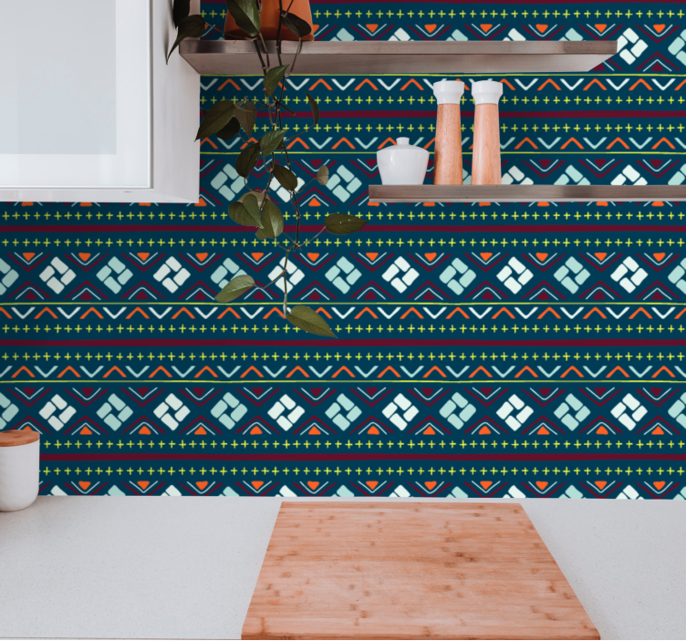 Tapet geometriska former geometriska färgblock - Tenstickers