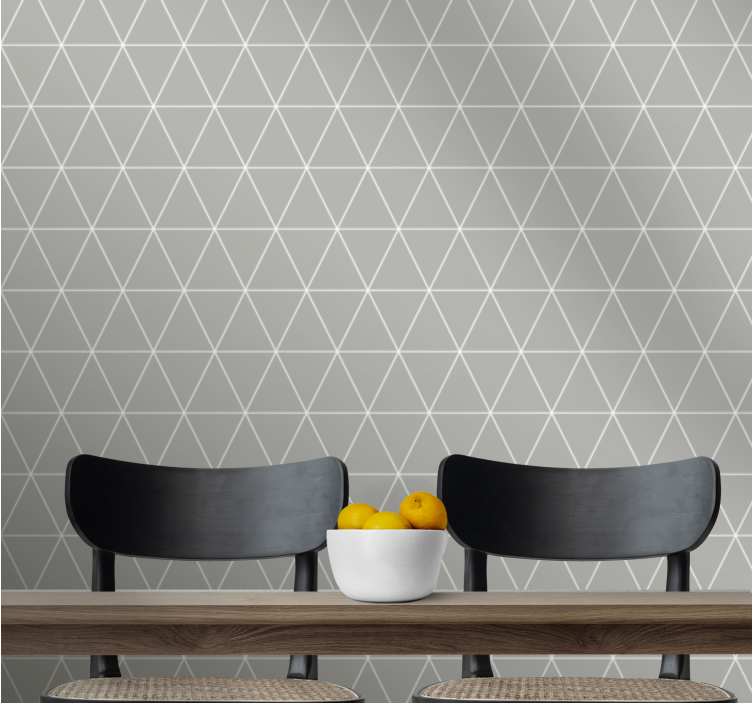 Tapet geometriska former grå eleganta trianglar - Tenstickers