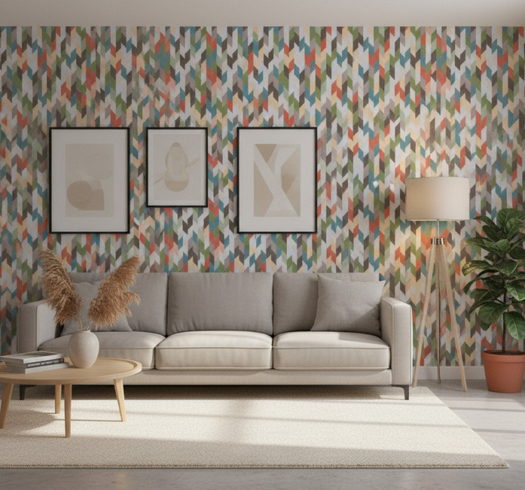 Tapet geometriska former herringbone spektrum - Tenstickers