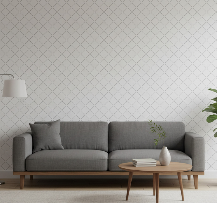 Tapet geometriska former kontinuerligt linjemönster - Tenstickers