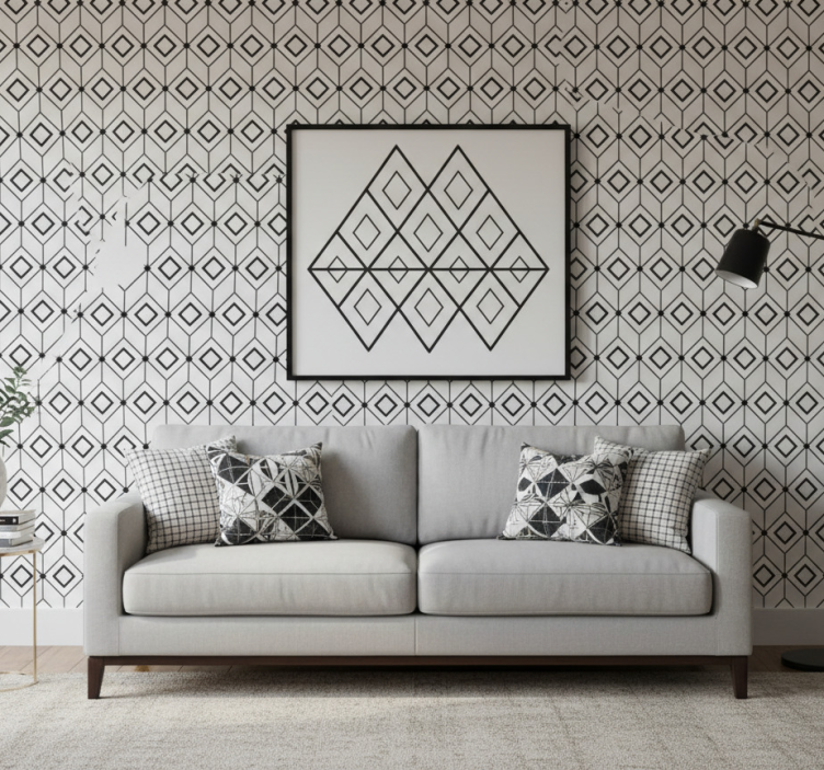 Tapet geometriska former moderna diamantformer - Tenstickers