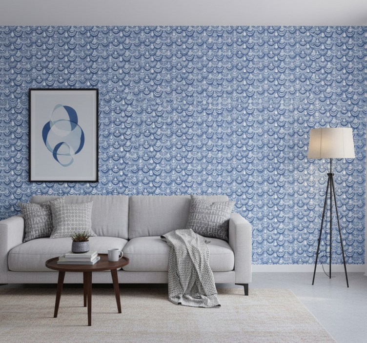 Tapet geometriska former vågmönster - Tenstickers