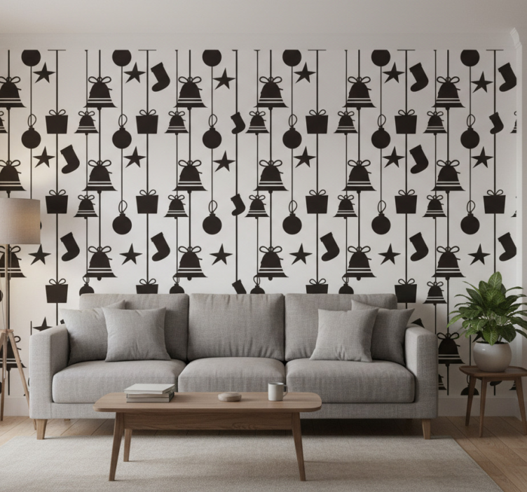 Tapet jul svarta strumpor - Tenstickers