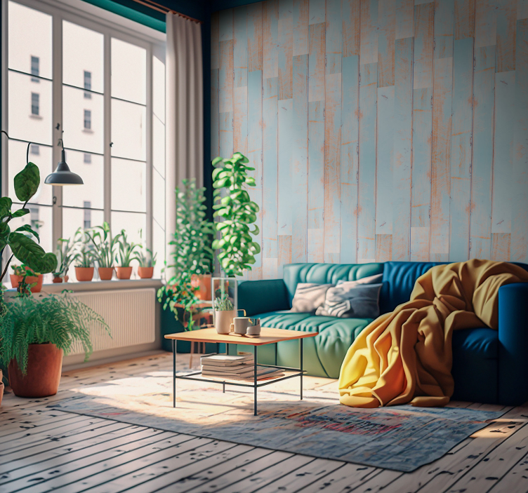 Trä textur tapet klar himmel - Tenstickers