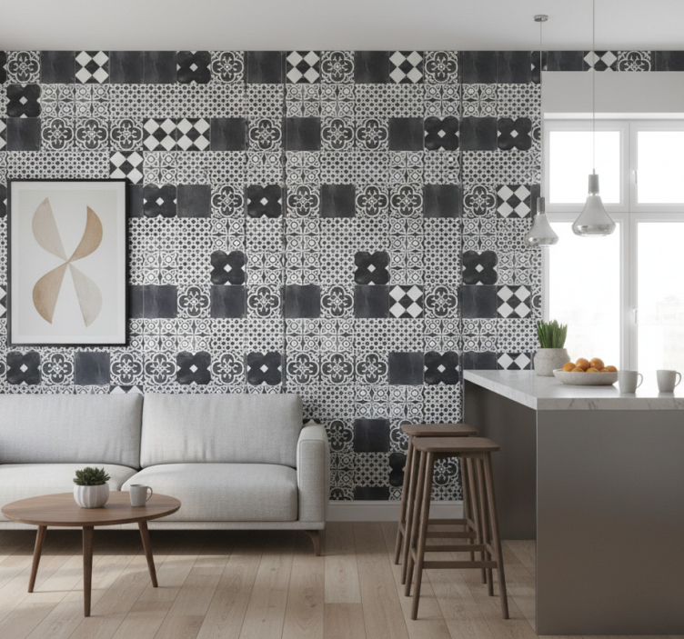 Tapet kök cement "ardesia" - Tenstickers