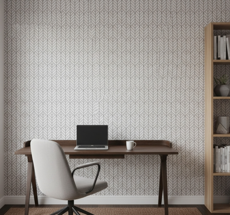 Tapet kontor eleganta blad - Tenstickers