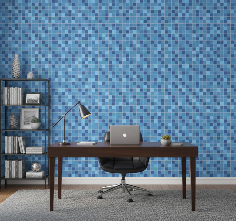Tapet kontor geometrisk mosaiktextil - Tenstickers