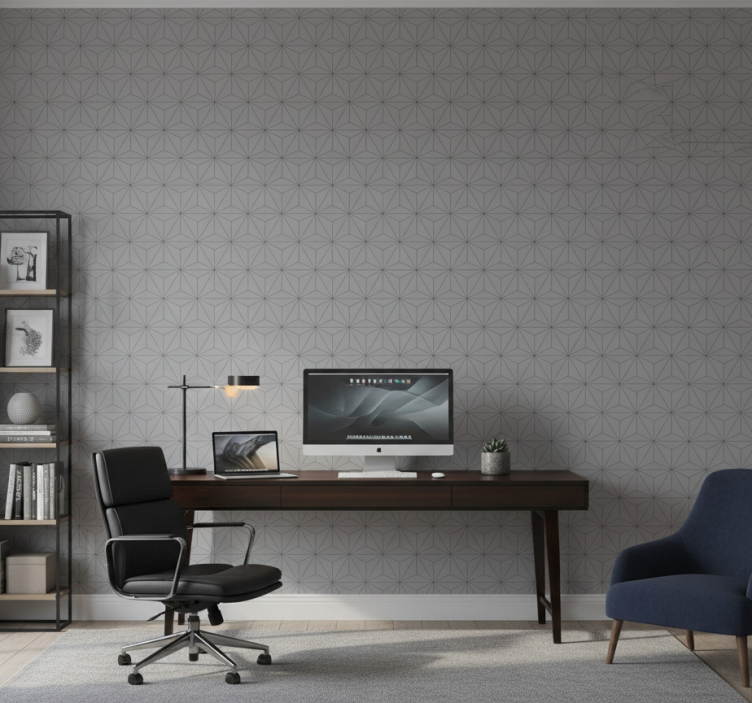 Tapet kontor grå betongtriangler - Tenstickers