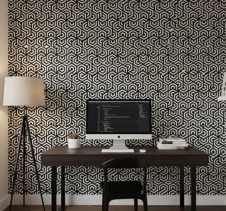 Tapet kontor hypnotisk mönster - Tenstickers