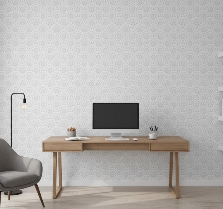 Tapet kontor ljusgrå skalaer - Tenstickers